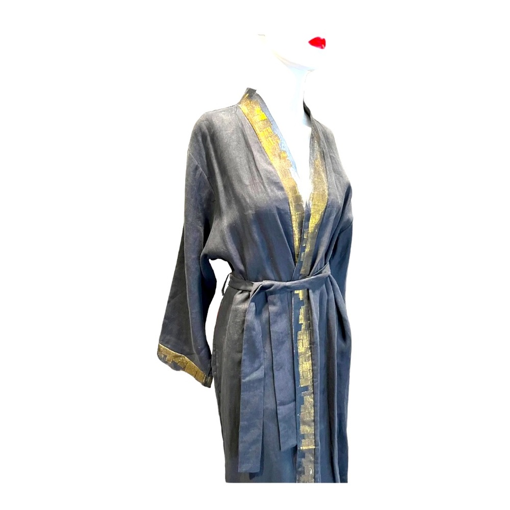 Linen Maxi Robe Sz M - Picture 9 of 9